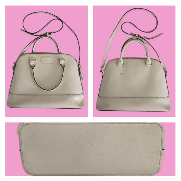 Kate Spade Wellesley Rachelle Cream Leather Crossbody Satchel Bag - Picture 1 of 10
